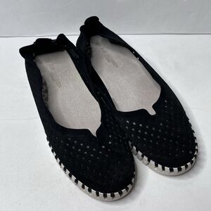 Ilse Jacobsen Tulip  Black Ballet Flat Slip-On Shoes Womens Size 39/8.5